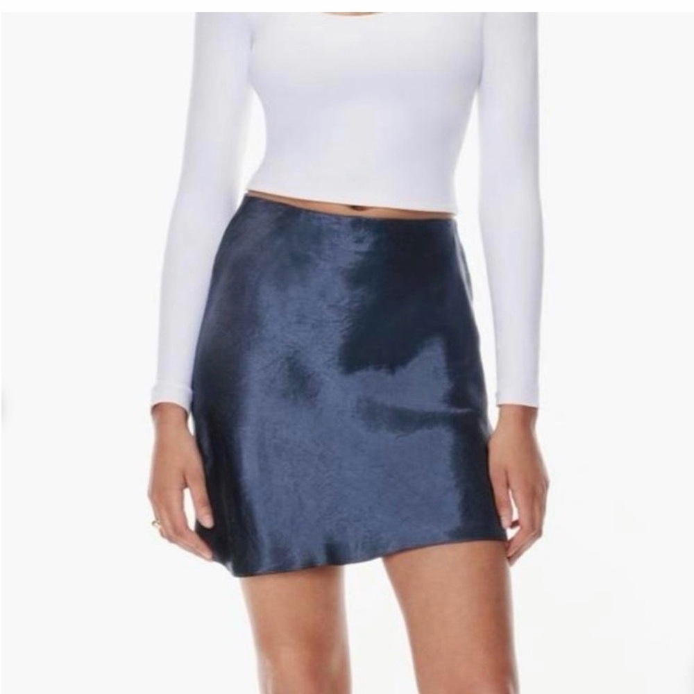 Babaton Blue Mini Slip Skirt - Picture 5 of 5
